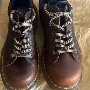 Dr. Martens Brown Leather Oxfords with Air-Cushioned Sole